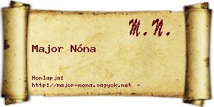 Major Nóna névjegykártya